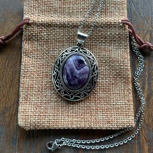Brand New Amethyst Necklace Amethyst Pendant Genuine Amethyst Necklace